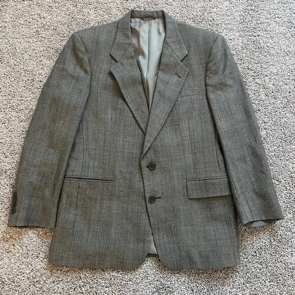 Vintage Christian Dior Monsieur Wool Plaid Suit Blazer Set Pleated trouser  70s - Picture 2 of 14